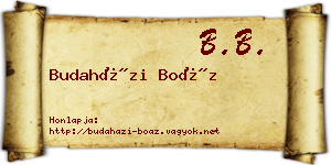 Budaházi Boáz névjegykártya
